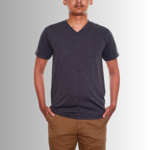 Men's V-Neck T-Shirt (Dark Grey)