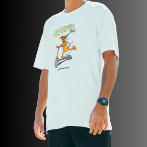 Men's White Oversized Printed T-Shirt – Kangaroo Print