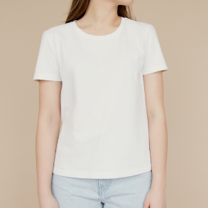 Women’s Basic White Cotton Crew Neck T-Shirt