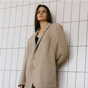 Women’s Oversized Beige Blazer