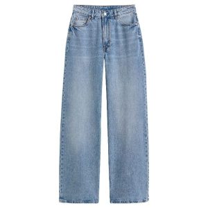 Women's High-Waist Wide-Leg Light Blue Jeans