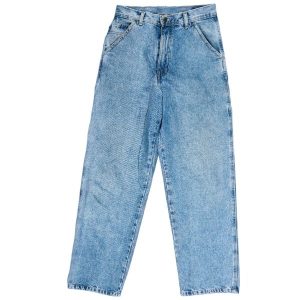 Women's Unisex Vintage Tapered Fit Light Blue Jeans